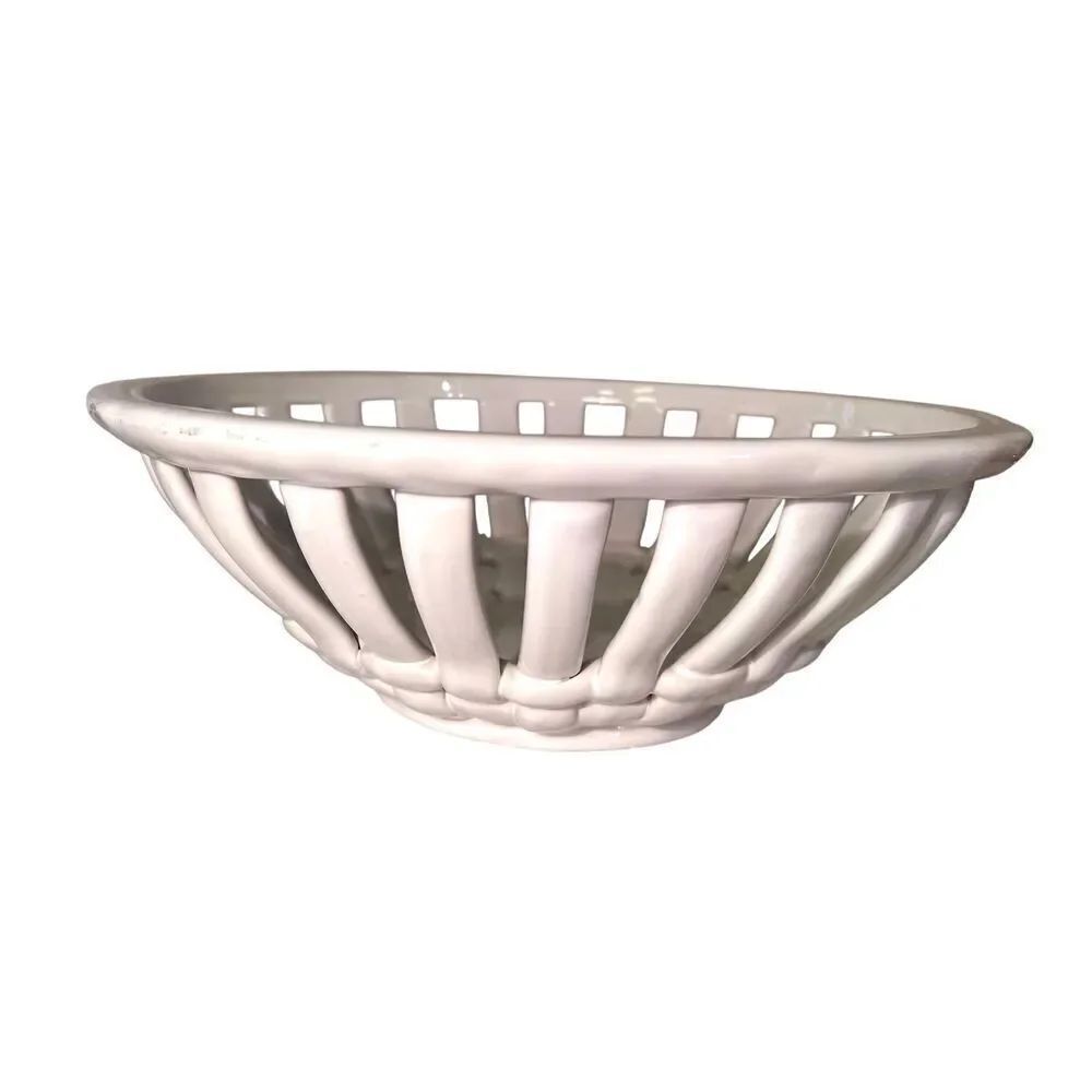 Vintage White 1980s RCCL Made in Portugal Lattice Bowl